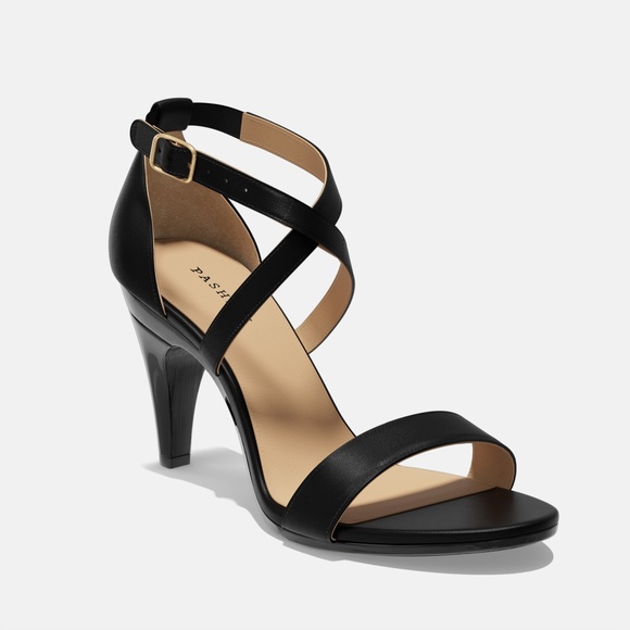 CONVERTIBLE HEEL - Pashion 1.0 The Sandal - Coal Leather Stiletto 4 inch - Picture 3 of 4